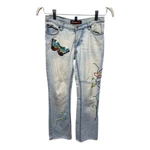 Vtg Y2K Dollhouse Cotton Low Rise Beaded Jeans